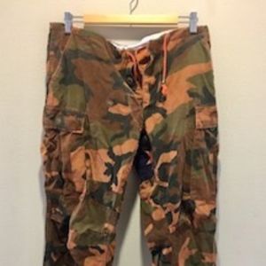 Lace-up  orange camo men's casual pants